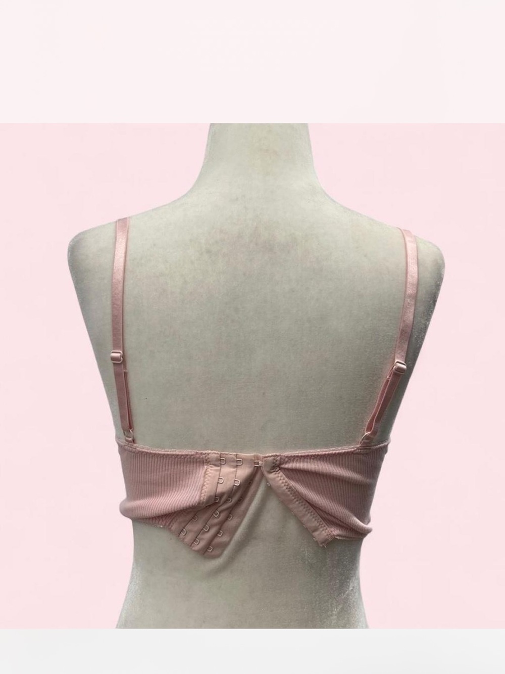 Pink Ribbed Longline Bralette Top - Picture 8 of 8